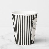 Schwarzes Gingham-Geist Halloween Pappbecher (Rechts)