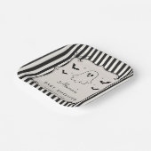 Schwarzes Gingham-Gespenst Halloween Pappteller (Gewinkelt)