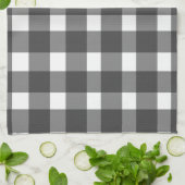 Schwarzes Gingham-Küchenhandtuch Geschirrtuch (Gefaltet)