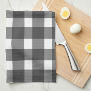 Schwarzes Gingham-Küchenhandtuch Geschirrtuch