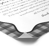 Schwarzes Gingham Süßer Geist Windel Gedanken Schi Poster (Ecke)