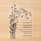 Schwarzes Gipskraut Acryleinladungen (Vorderseite)