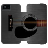Schwarzes Gitarren-Klavier kombiniert Incipio iPhone Geldbeutel-Hülle (Folio Geöffnet)