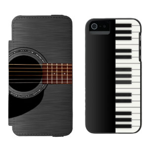 Schwarzes Gitarren-Klavier kombiniert Incipio Watson™ iPhone 5 Geldbörsen Hülle