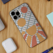 Schwarzes Gitter Retro Rot orangefarbener Sonnenun Case-Mate iPhone Hülle