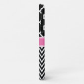 Schwarzes Gitter / Zickzack Muster rosa Name Case-Mate iPhone Hülle (Hinten/Links)