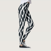 Schwarzes Gittermuster Leggings (Rechts)