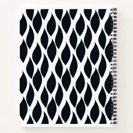 Schwarzes Gittermuster Notizblock (Rückseite)