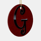 Schwarzes Glanz-Monogramm - G Keramikornament (Rechts)