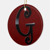 Schwarzes Glanz-Monogramm - G Keramikornament (Links)