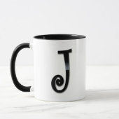Schwarzes Glanz-Monogramm - J Tasse (Links)