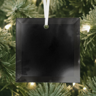 Schwarzes Glas Quadrat Ornament Ornament Aus Glas