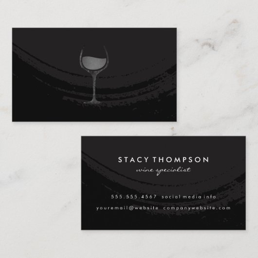 Schwarzes Glas Visitenkarte (Vorne/Hinten)