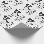 Schwarzes glatthaariges Parson-Russell-Terrier-Mus Geschenkpapier (Ecke)