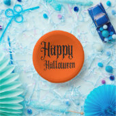 Schwarzes Glitter Frohes Halloween Pappteller (Party)