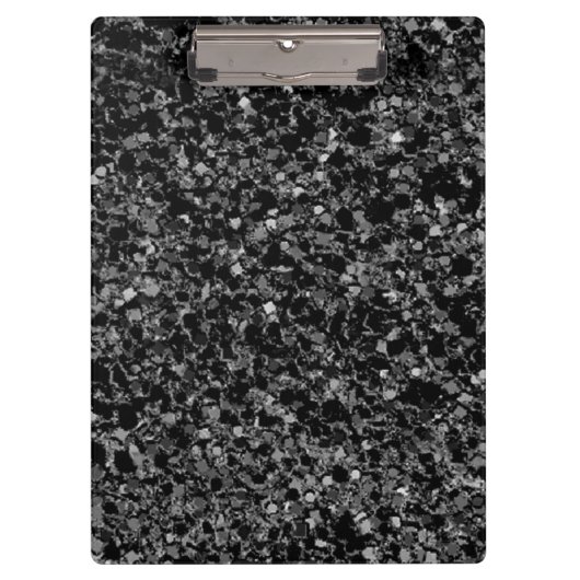 Schwarzes Glitter Klemmbrett (Vorderseite)