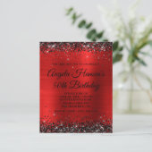 Schwarzes Glitter Roter Folien-Monogramm 50. Gebur (Stehend Vorderseite)