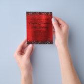 Schwarzes Glitter Roter Folien-Monogramm 50. Gebur Flyer (Gruppe)