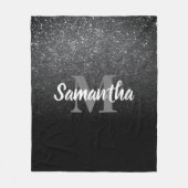 Schwarzes Glitzer-Muster Fleecedecke (Vorderseite)