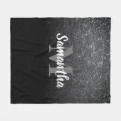 Schwarzes Glitzer-Muster Fleecedecke (Vorderseite (Horizontal))