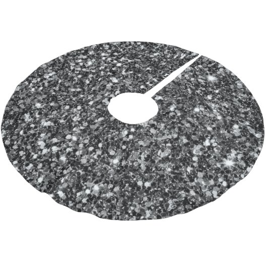 Schwarzes Glitzer-Muster Polyester Weihnachtsbaumdecke (Schrägansicht)