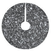 Schwarzes Glitzer-Muster Polyester Weihnachtsbaumdecke (Vorderseite)