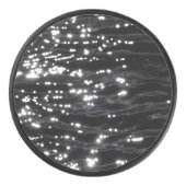 Schwarzes glitzerndes Wasser Eishockey Puck (Vorderseite)