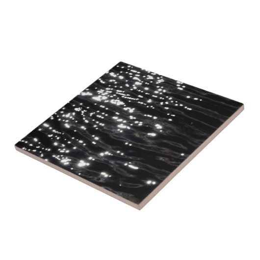 Schwarzes glitzerndes Wasser Fliese (Seite)
