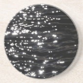 Schwarzes glitzerndes Wasser Getränkeuntersetzer (Vorne)