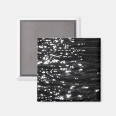 Schwarzes glitzerndes Wasser Magnet (Vorderseite/Rückseite)