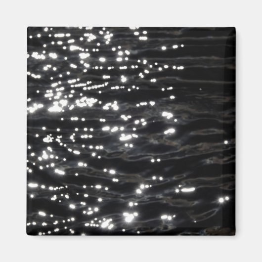 Schwarzes glitzerndes Wasser Magnet (Vorne)