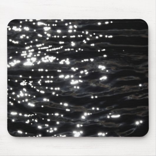 Schwarzes glitzerndes Wasser Mousepad (Vorne)