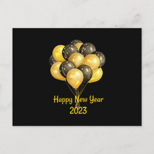Schwarzes Glück im neuen Jahr 2023 Postkarte