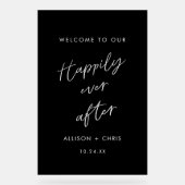 Schwarzes Glück je nach Hochzeit Willkommen Acrylschild (Vorderseite)