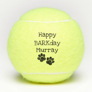 Schwarzes glückliches Barkday Tennisbälle