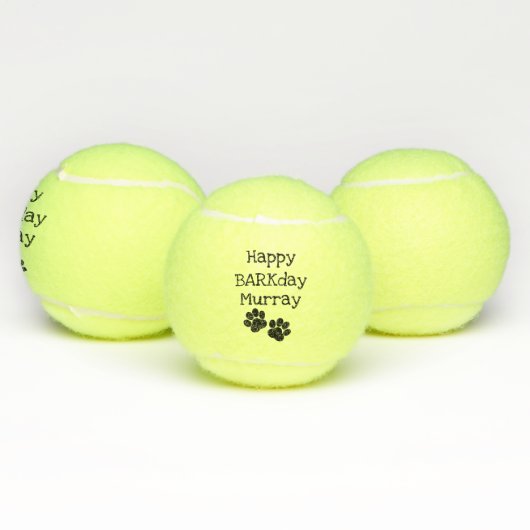 Schwarzes glückliches Barkday Tennisbälle (Multi)