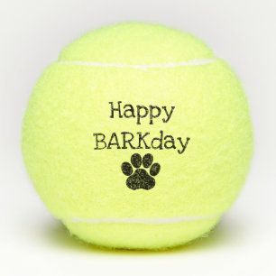 Schwarzes glückliches Barkday Tennisbälle