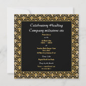 Schwarzes Gold50. Geburtstag "irgendein Ereignis " Einladung (Rückseite)