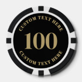 Schwarzes Gold 100 nummeriert Pokerchips (Vorderseite)