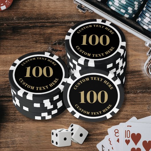Schwarzes Gold 100 nummeriert Pokerchips