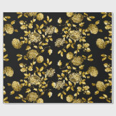 Schwarzes Gold 2 BlumenToile Geschenkpapier (Flach)