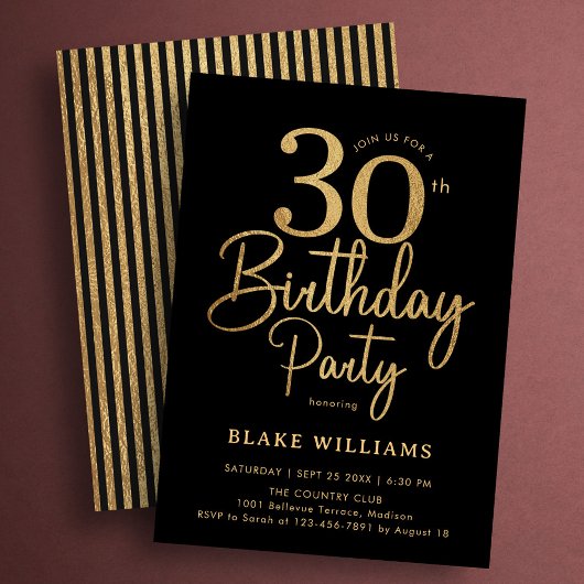 Schwarzes Gold 30. Geburtstag Einladung