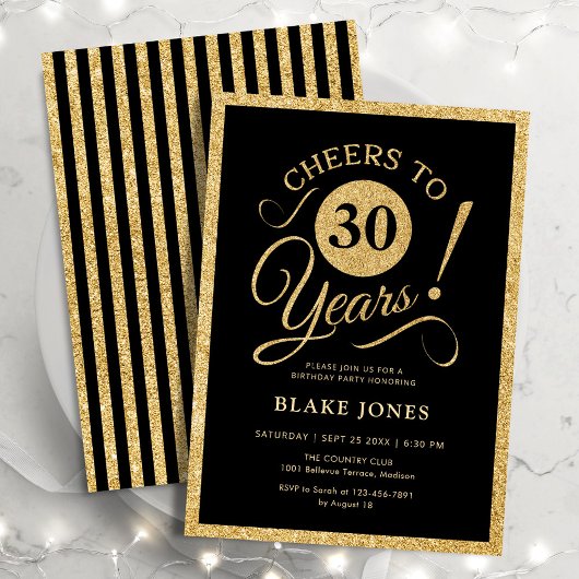 Schwarzes Gold 30. Geburtstag Einladung