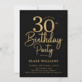 Schwarzes Gold 30. Geburtstag Einladung (Vorderseite)