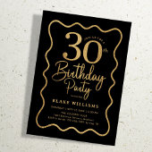 Schwarzes Gold 30. Geburtstag Wellengrenze Einladung