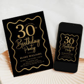 Schwarzes Gold 30. Geburtstag Wellengrenze Einladung