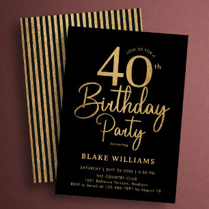 Schwarzes Gold 40. Geburtstag Einladung