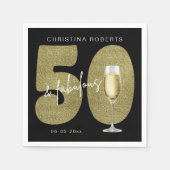 Schwarzes Gold 50 & Fantastischer Geburtstag  Serviette (Vorderseite)