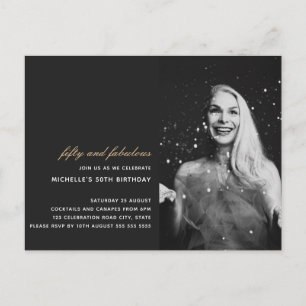 Schwarzes Gold 50 und fabelhaftes Art Deco Foto 50 Postkarte