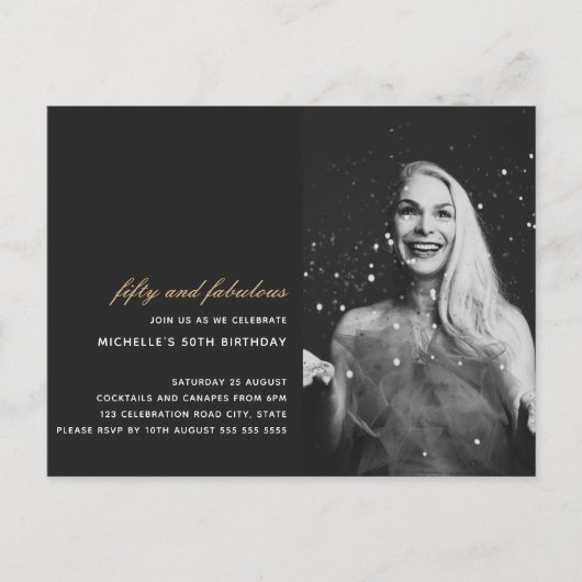 Schwarzes Gold 50 und fabelhaftes Art Deco Foto 50 Postkarte (Vorderseite)